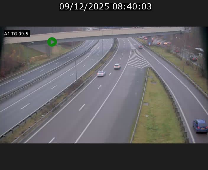 Traffic live webcam Luxembourg Jonction Grünewald - A1 direction Luxembourg-ville - BK 9.5
