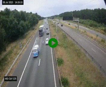 Webcam autoroute A63 en périphérie de Bordeaux au sud-est de la ville, en provenance du bassin d'Arcachon. Vue orientée vers Bordeaux