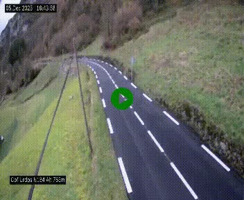 Webcam dans les Pyrénées Atlantique au niveau du col d'Urdos et du fort du Pourtalet sur la N134, en direction du Col et du tunnel du Somport, à 765 mètres d'altitude