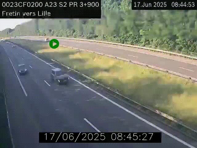 Webcam autoroute A23 à hauteur de Fretin. Vue orientée vers Lille