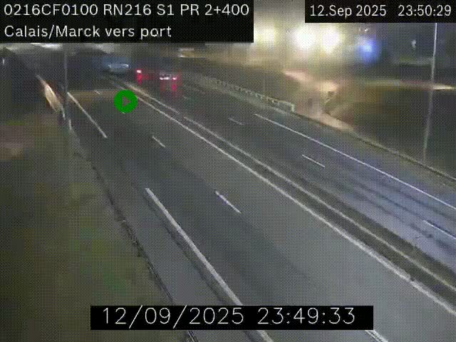 Webcam à Calais sur A216 (N216) en direction du port (harbour) de Calais.