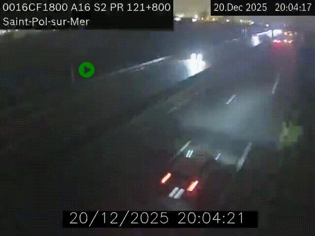 Webcam autoroute A16 à proximité de Dunkerque, à hauteur de la sortie Saint-Pol-sur-Mer. Vue orientée vers Calais