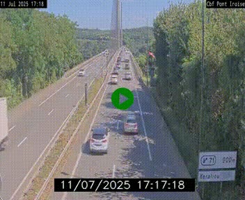Webcam sur la N165 après le Pont de l'Iroise, à l'entrée de Brest