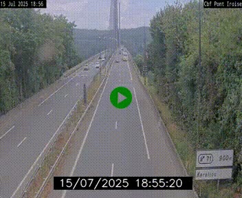 Webcam sur la N165 après le Pont de l'Iroise, à l'entrée de Brest