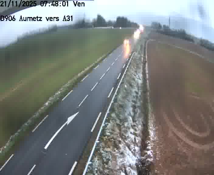Webcam sur la D906 à Aumetz, juste après la fin de la D16. Vue orientée vers A30