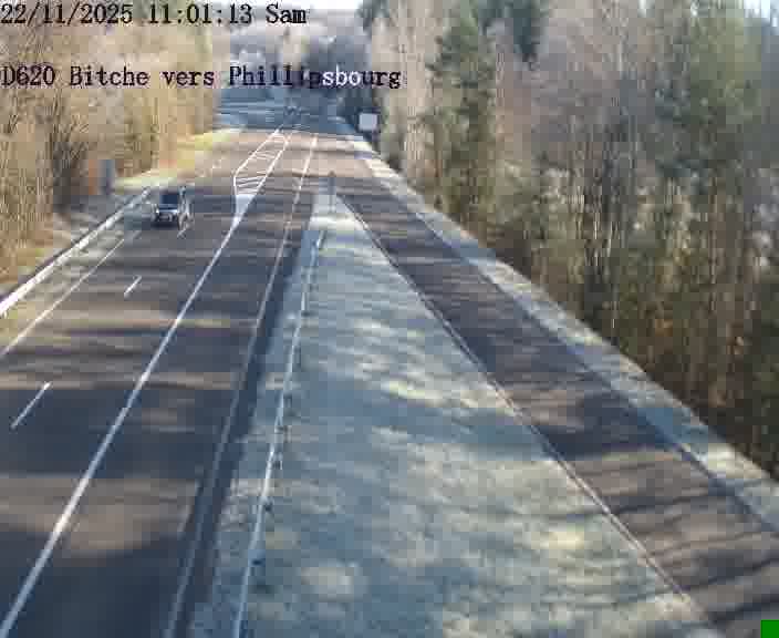 Webcam sur la D620, sur le contournement de Bitche. Vue orientée vers Philippsbourg