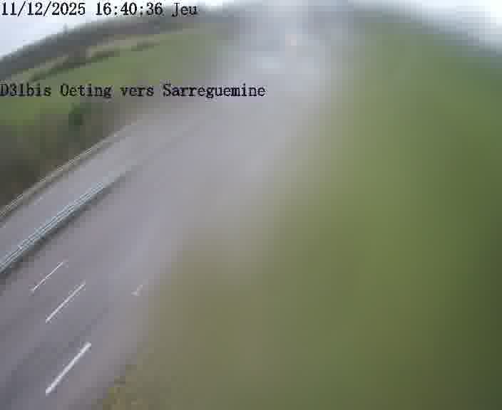 Webcam installée le long de D31bis (France) à Oeting, pointée vers Sarreguemines, utile pour suivre précisément les conditions de trafic.