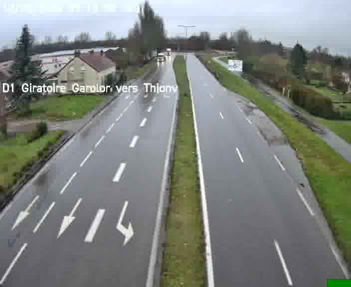 Webcam de surveillance sur D1 (France) à Ennery, cadrée vers Thionville, proposant une information routière utile aux déplacements quotidiens.