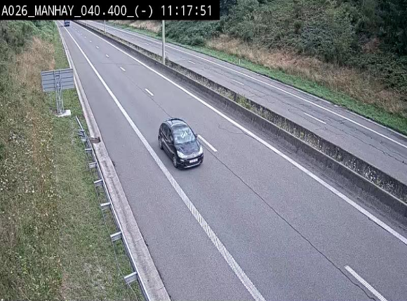 Webcam autoroute A26/E25 à hauteur de Manhay, après la jonction avec la N651 en direction de Liège - BK 40.4