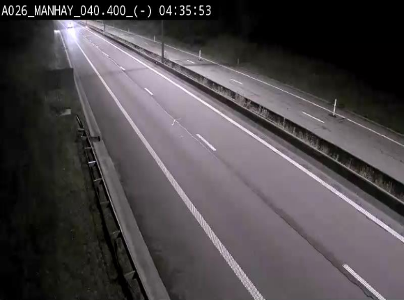 Webcam autoroute A26/E25 à hauteur de Manhay, après la jonction avec la N651 en direction de Liège - BK 40.4