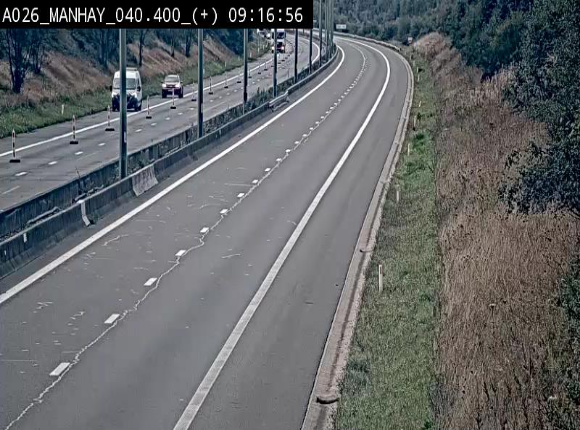 Webcam autoroute A26/E25 à hauteur de Manhay, avant la jonction avec la N651 en direction de Luxembourg - BK 40.4