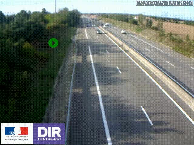 Webcam sur le contournement de Valence, sur la Nationale 7, à la jonction avec la N532, caméra orientée vers Grenoble