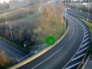 Caméra autoroute à la jonction entre l'A7 et la D301 (Boulevard urbain Sud de Lyon) à Feyzin, au sud de Lyon. Vue orientée vers Mions