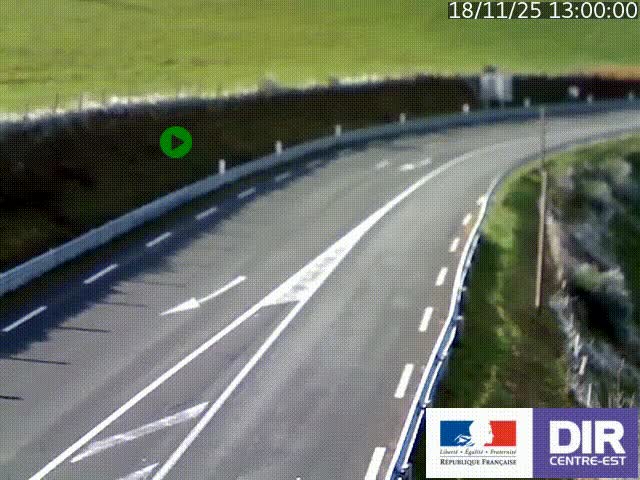 Webcam sur le col Pin Bouchain, vue orientée vers Roanne, en provenance de Lyon sur la nationale 7 (N7)