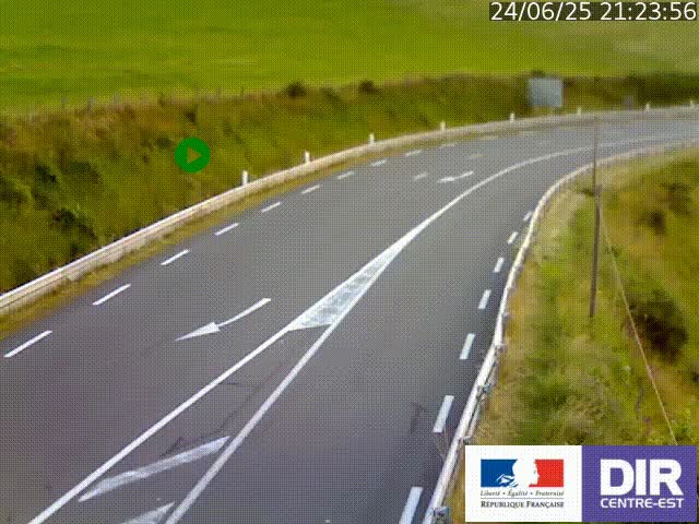 Webcam sur le col Pin Bouchain, vue orientée vers Roanne, en provenance de Lyon sur la nationale 7 (N7)