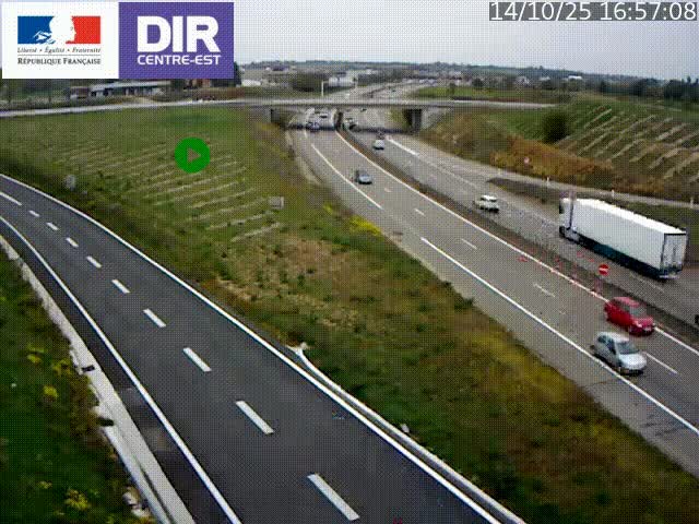 Webcam sur le contournement de Valence, sur la Nationale 7, caméra orientée vers Lyon