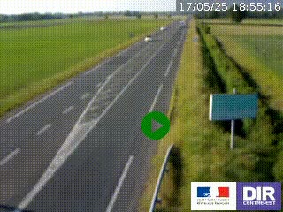 Webcam routière sur la RN7 à hauteur de Toulon-sur-Allier, entre Moulins et Vichy
