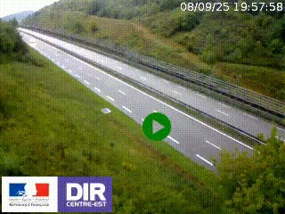 Webcam au niveau du col de Bois Clair à hauteur de Cluny sur la N79. Vue orientée vers Mâcon