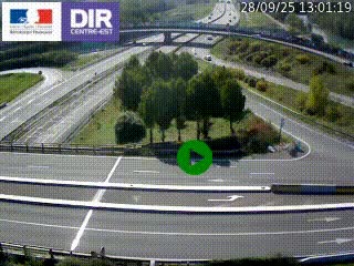 Webcam traffic à Grenoble-sud sur l'autoroute A480. Vue orientée vers l'entrée et la sortie de Grenoble