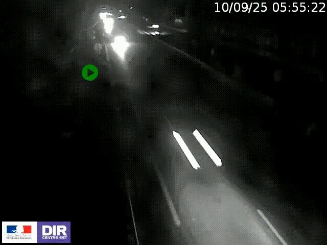 Webcam à Bron sur l'A43 à la jonction avec le boulevard périphérique de Lyon (D383). Vue orientée vers Lyon