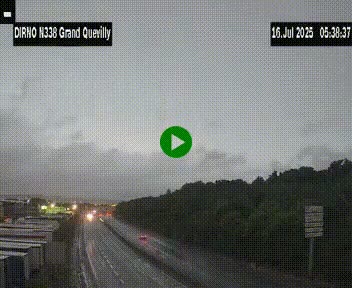 Webcam routière sur N338 à hauteur de Grand-Quevilly en périphérie de Rouen. Vue orientée vers Rouen