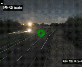 Webcam autoroute A150 à hauteur de La Vaupalière en périphérie de Rouen. Vue orientée vers Rouen