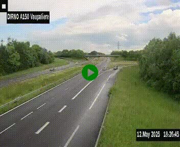 Webcam autoroute A150 à hauteur de La Vaupalière en périphérie de Rouen. Vue orientée vers Rouen