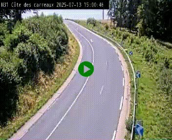 Webcam en haut de la Côte des Carreaux sur la N31 à Avesnes-en-Bray. Vue orientée vers Rouen