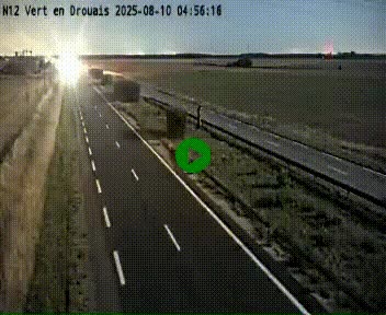 Webcam à hauteur de Vert-en-Drouais sur la N12, en périphérie de Dreux. Vue orientée vers Alençon