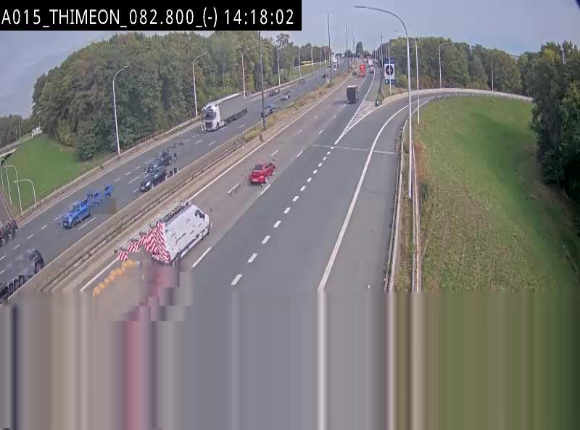 Caméra trafic Belgique - Thiméon - E42, jonction avec A54 (E420) direction La Louvière/Charleroi - BK 82.82
