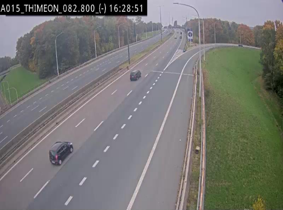 Caméra trafic Belgique - Thiméon - E42, jonction avec A54 (E420) direction La Louvière/Charleroi - BK 82.82