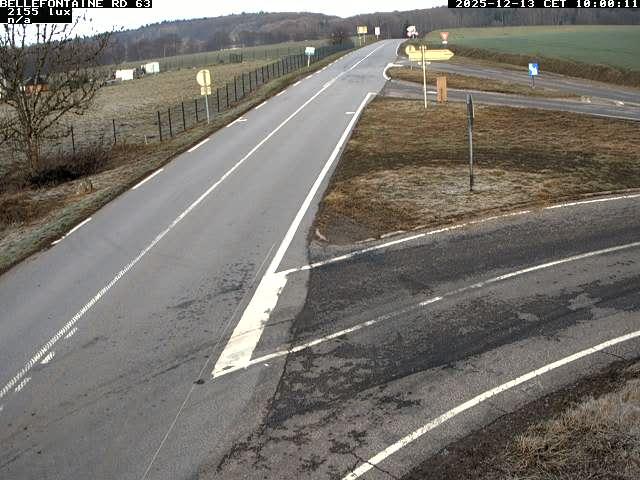 Webcam à Bellefontaine dans les Vosges à 552 mètres d'altitude sur la D63, à la jonction avec la D20A