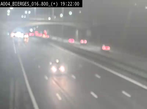 Webcam à Wavre, à hauteur de la sortie 5 Bierges. Vue orientée vers Namur