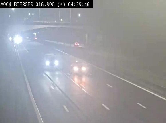 Webcam à Wavre, à hauteur de la sortie 5 Bierges. Vue orientée vers Namur