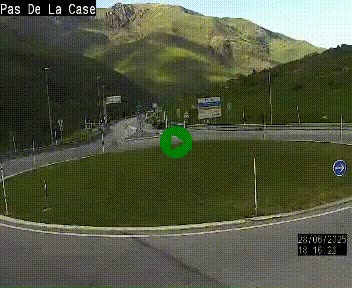 Webcam sur la N22 au niveau du poste frontière entre la France et Andorre à proximité de Pas de la Case à plus de 2000 mètres d'altitude