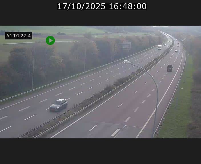 Traffic live webcam Luxembourg Flaxweiler - A1 direction Luxembourg - BK 22.4