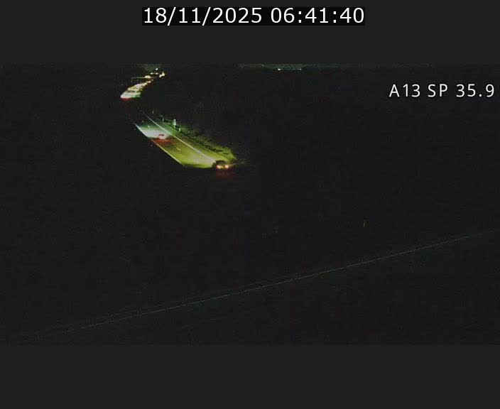 Webcam trafic sur A13 à l'entrée ouest du tunnel Markusbierg à Remerschen. Vue orientée vers Mondorf-les-Bains.