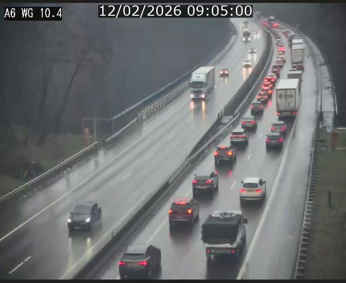 Traffic live webcam Luxembourg Mamer - A6 - BK 10.4 - direction Luxembourg/France/Allemagne