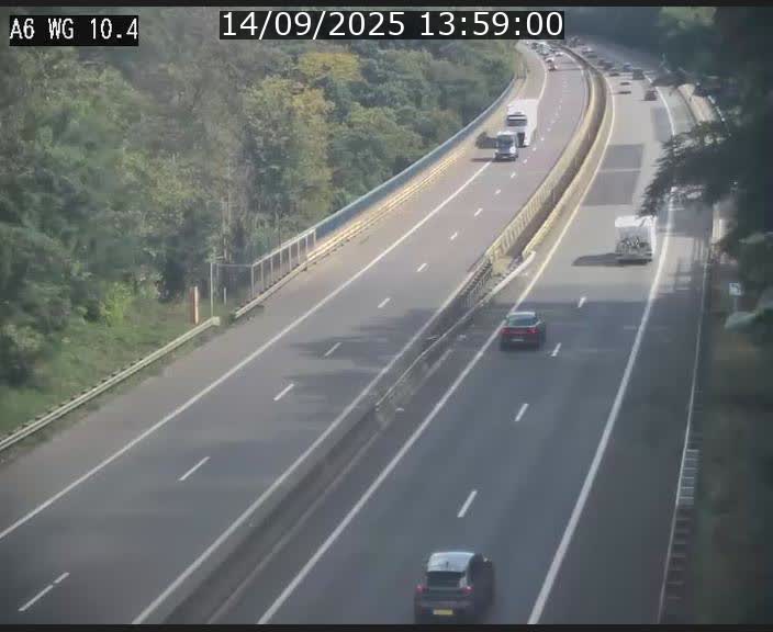 Traffic live webcam Luxembourg Mamer - A6 - BK 10.4 - direction Luxembourg/France/Allemagne