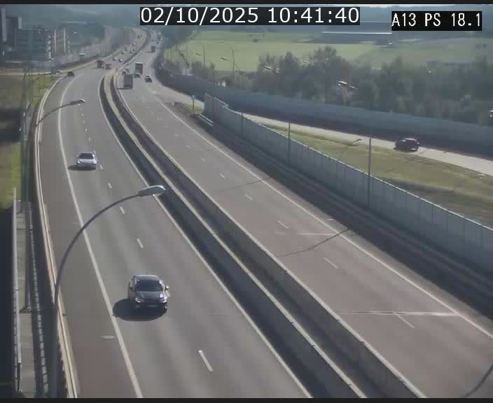 Traffic live webcam Luxembourg Dudelange - A13 direction Croix de Bettembourg - BK 18.1
