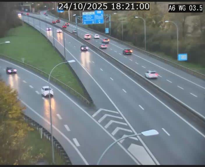 Traffic live webcam Luxembourg - Croix de Cessange - A6 - BK 3.5 - direction France/Allemagne
