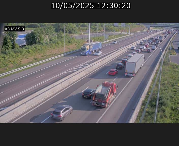 Webcam à l'Aire de Berchem au Luxembourg sur l'A3. Vue orientée vers la France