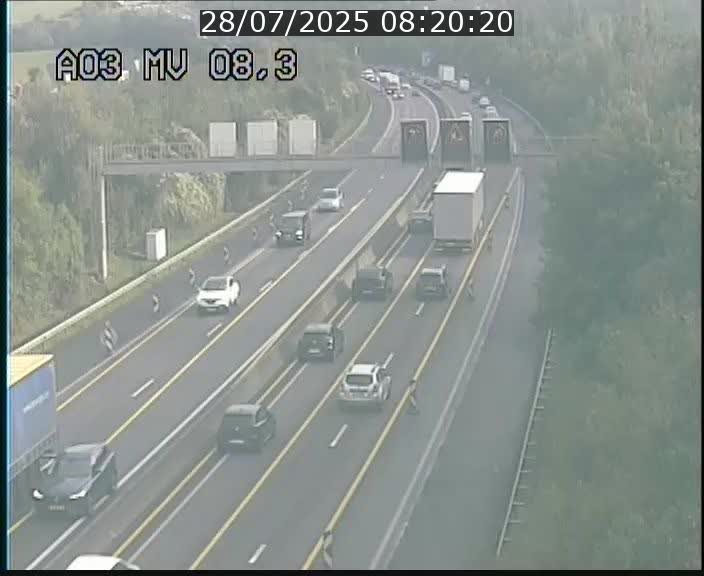 Webcam Autoroute après la Croix de Bettembourg en direction de Luxembourg sur l'A3