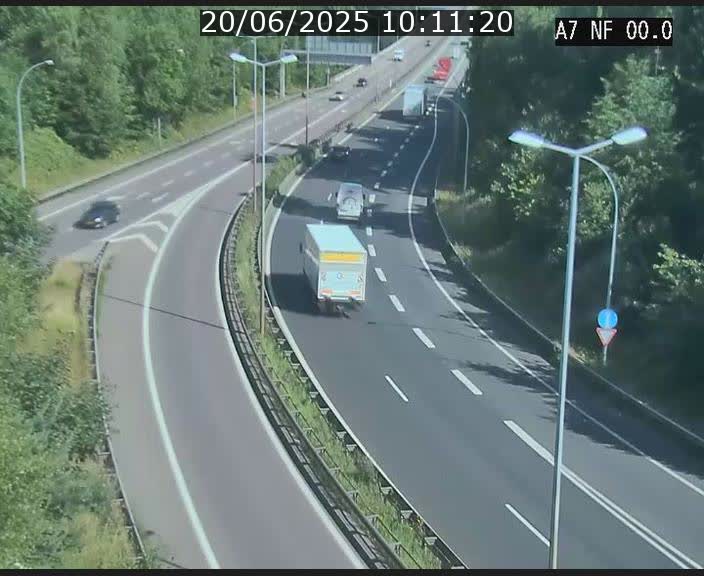 Caméra autoroute Luxembourg A7 - Echangeur A1/A7 Grünewald direction Tunnel Stafelter