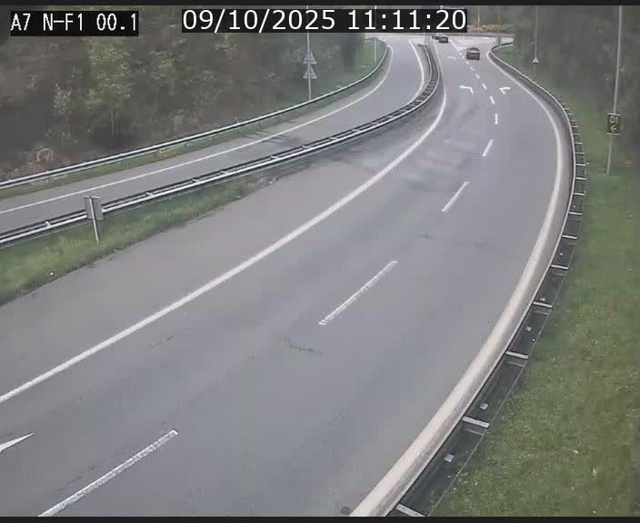 Webcam autoroute Luxembourg A7 située dans la sortie 1 Waldhof, vers la N11, avant le Tunnel Stafelter