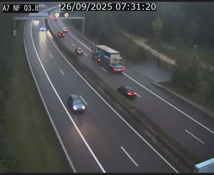 Webcam autoroute A7 au Luxembourg à la sortie du Tunnel Stafelter vers le Nord