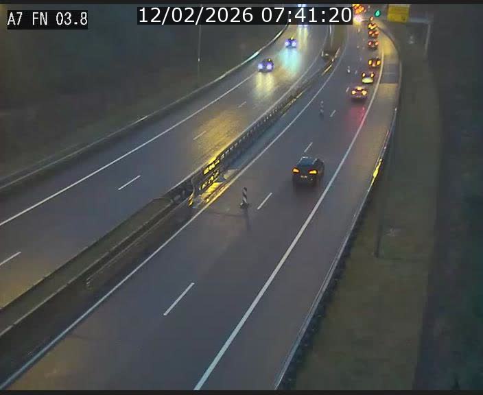 Caméra autoroute Luxembourg A7 - Passage à gibier Rëngelbour - direction Tunnel Stafelter