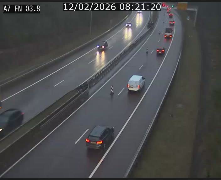 Caméra autoroute Luxembourg A7 - Passage à gibier Rëngelbour - direction Tunnel Stafelter