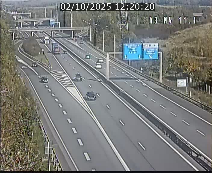 Traffic live webcam Luxembourg Croix de Bettembourg A3 - BK 11.1 - direction Luxembourg-ville
