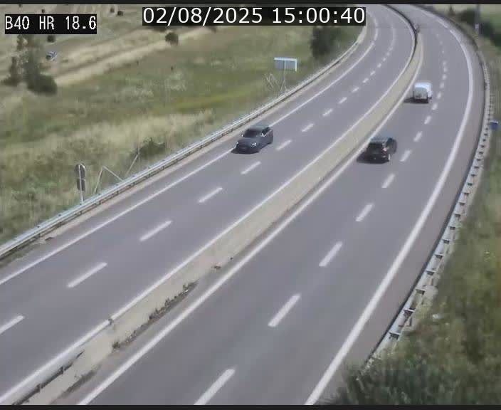 Webcam sur la route de liaison entre Micheville et Esch-Belval à la frontière entre le Luxembourg et la France. Vue orientée vers la Lorraine.